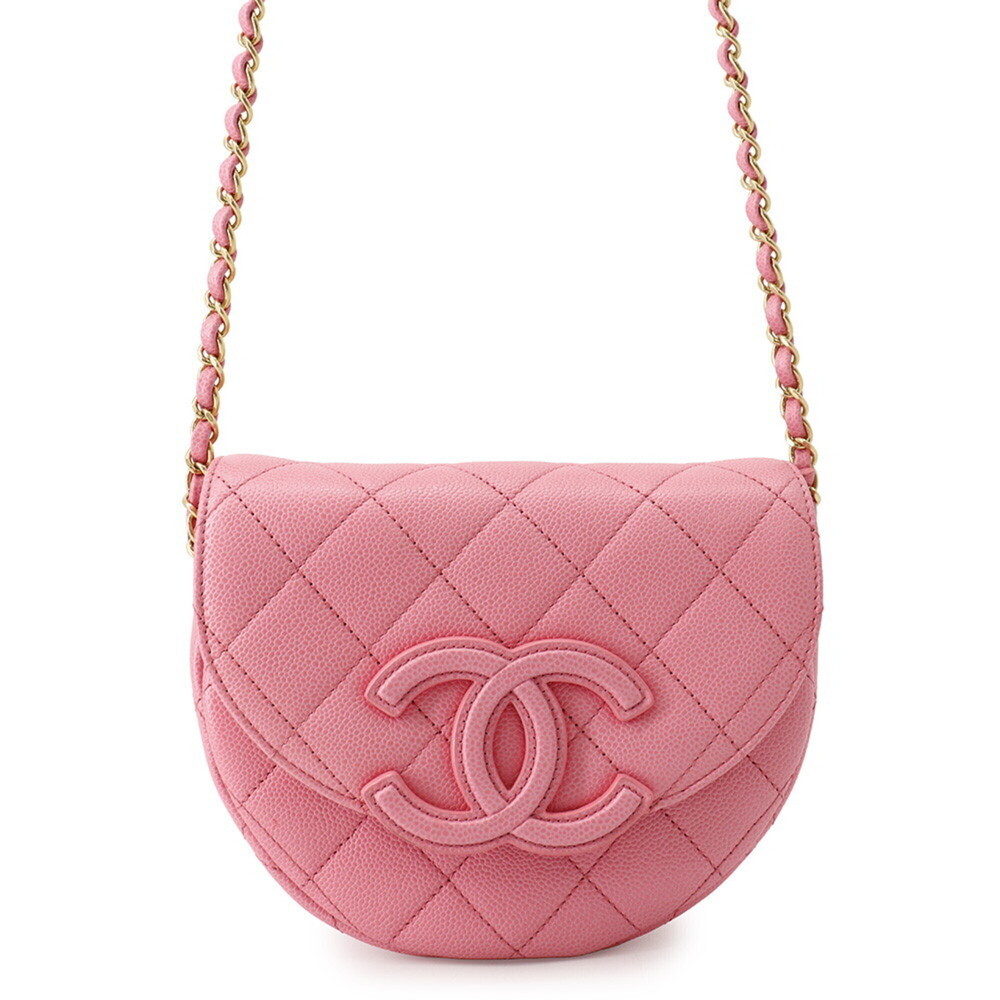 Chanel Chain Shoulder Bag Mini Matelassé Coco Mark Caviar Skin AS3867 CHANEL ...